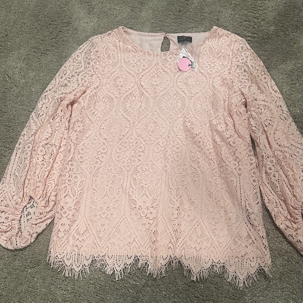 Worthington Blush Lace Blouse